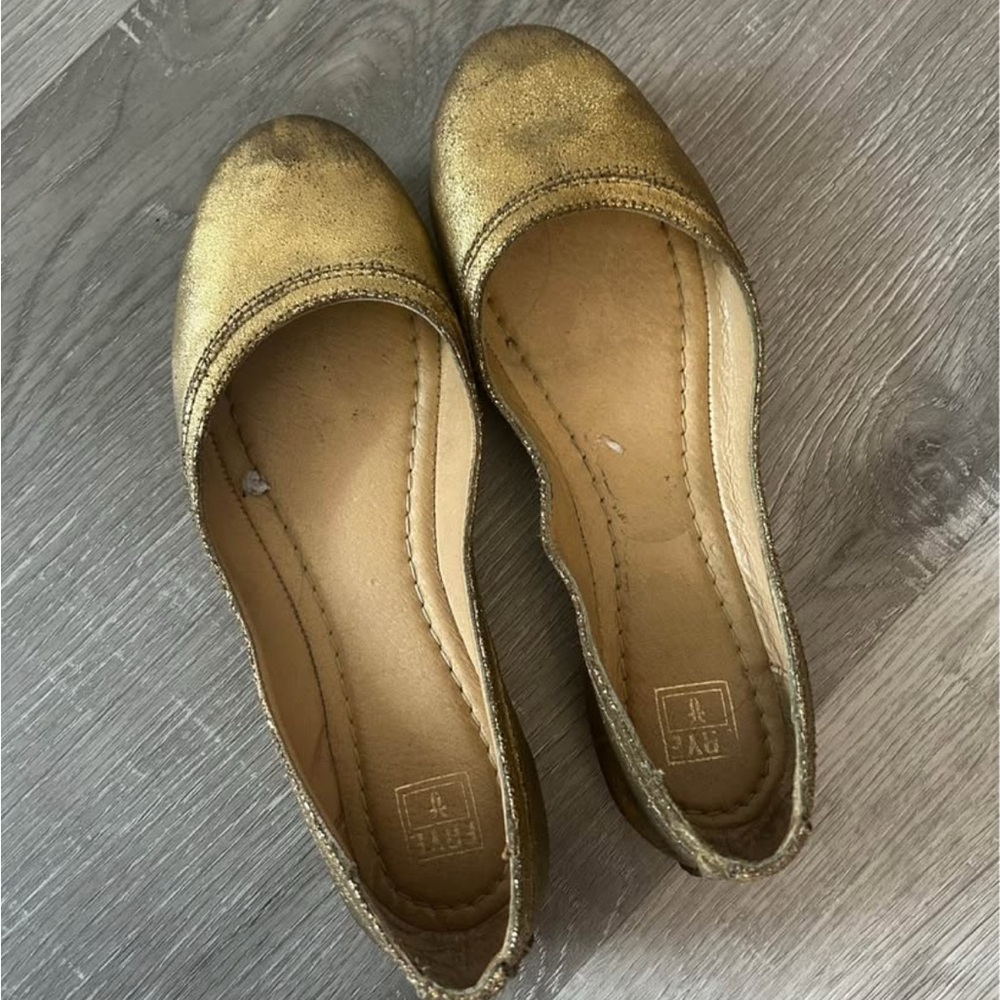Frye Gold Metallic Flats